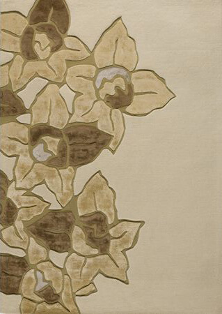 Ковер с рельефным рисунком цветка Dakota Beige ☞ Размер: 140 x 200 см