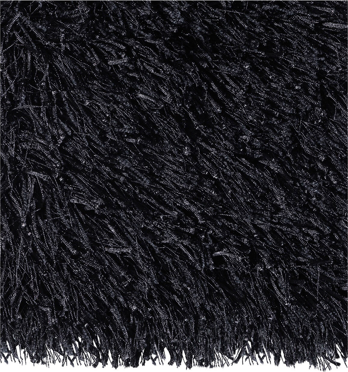 Длинноворсовый ковер черного цвета Beat 8102-72
