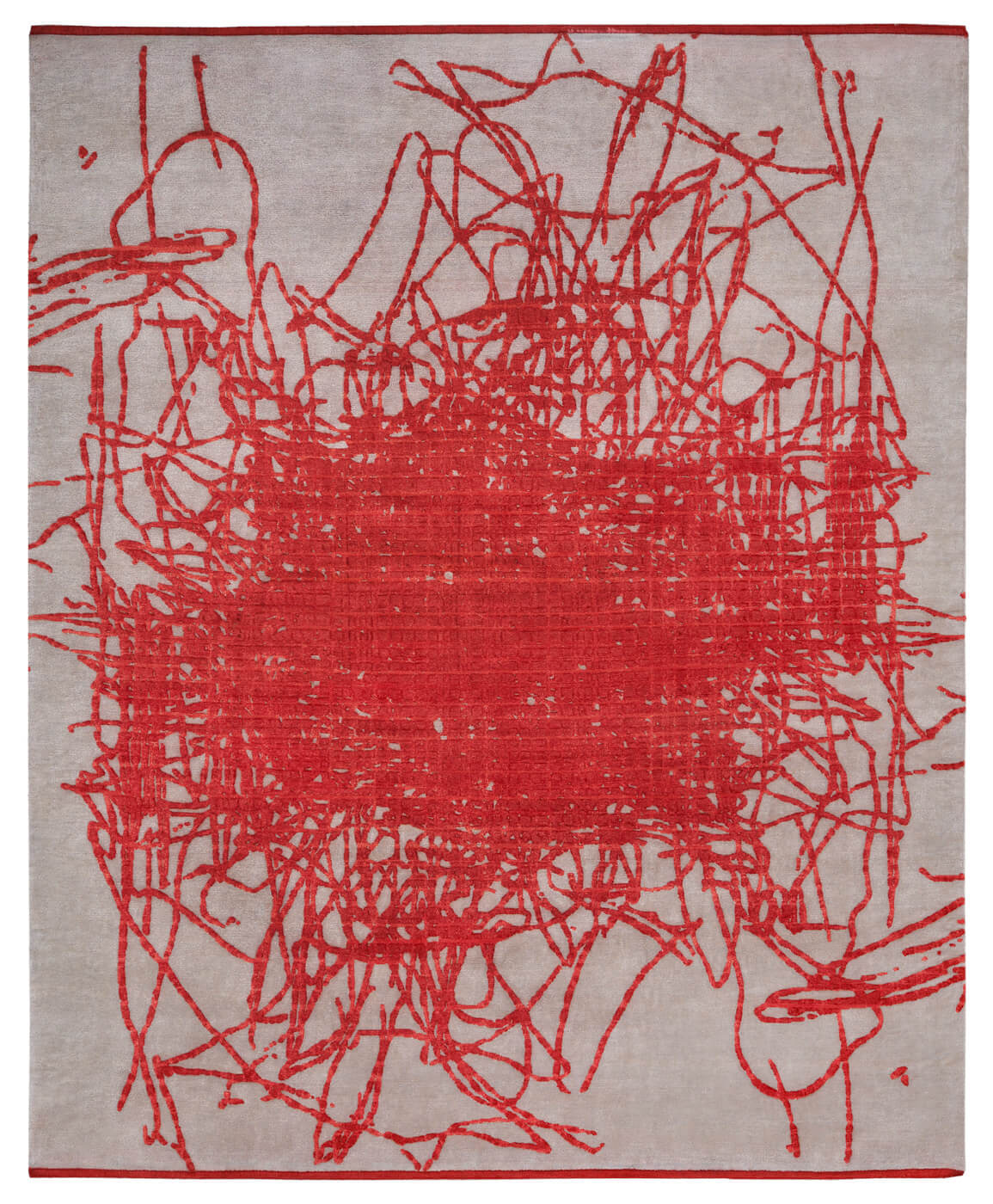 Элитный ковер Grid Muted 2 красный в стиле модерн