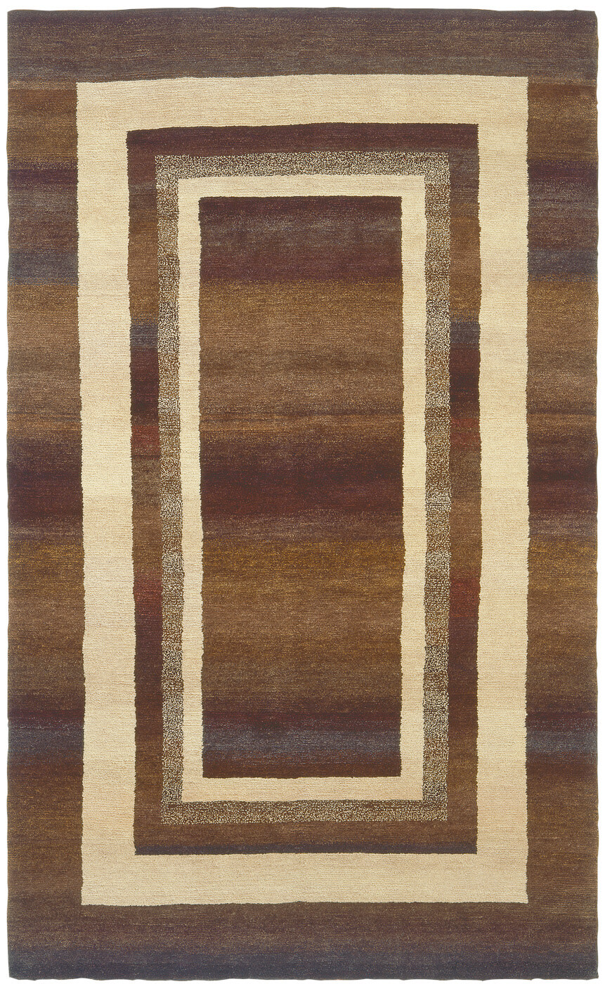 Ковер Gamba Triple Border коричневый в стиле модерн от Jan Kath