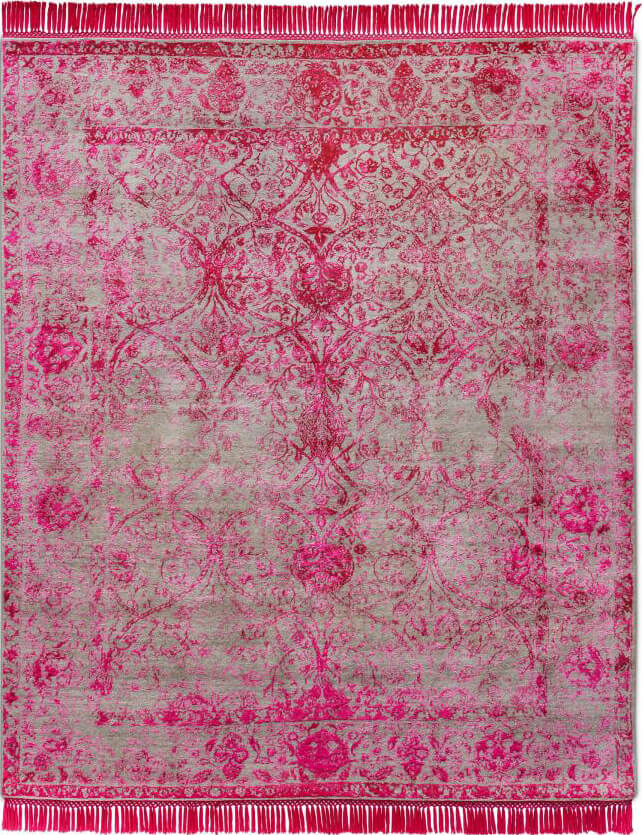 Безворсовый ковер Rajasthan No.3 Strawberry on Natural Grey ☞ Размер: 270 x 360 см