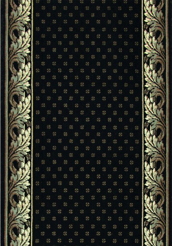 Бельгийска ковровая дорожка черная Royal Aubusson ☞ Ширина рулона: 70 см