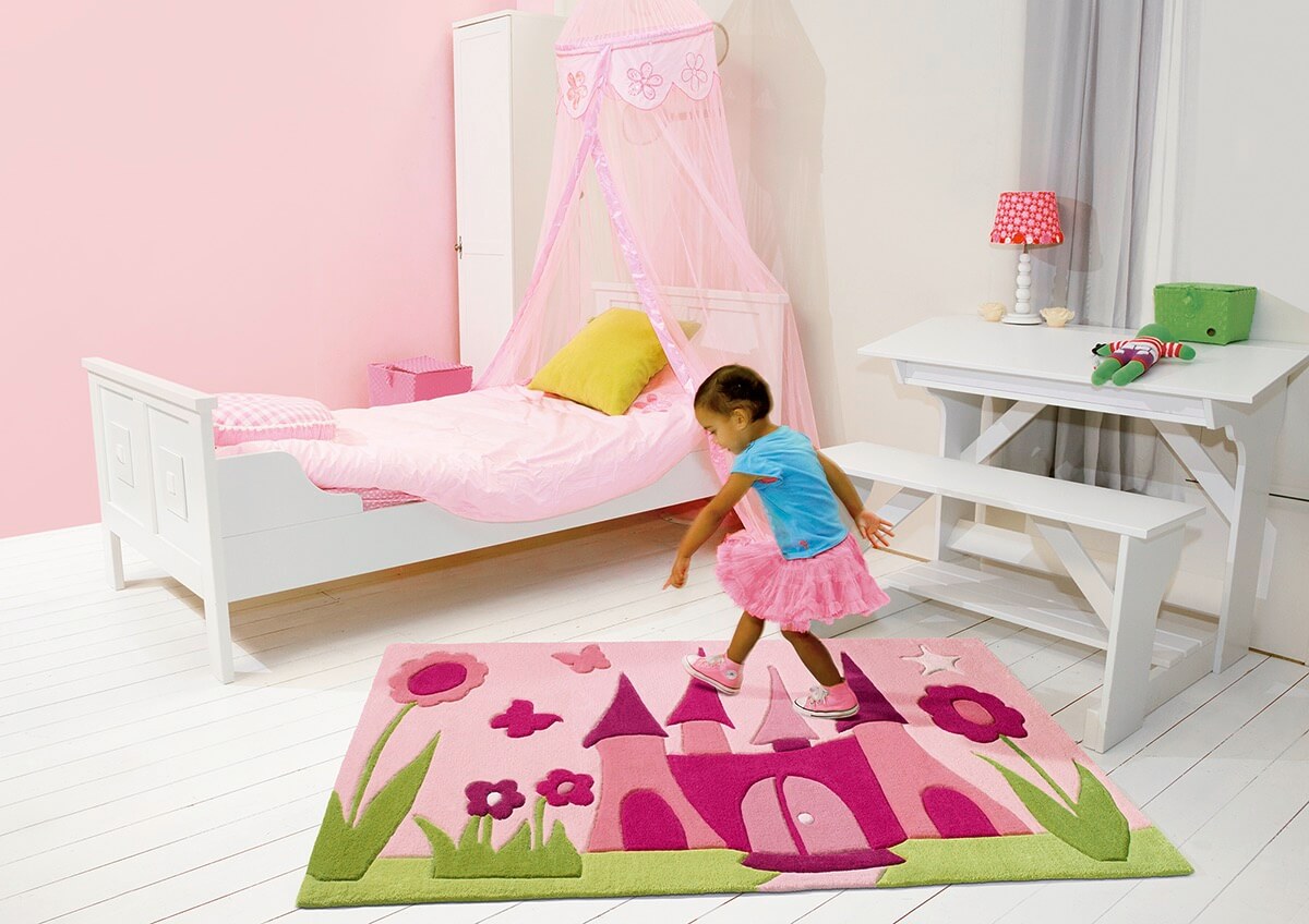 Розовый ковер для детской комнаты Joy 4191-44