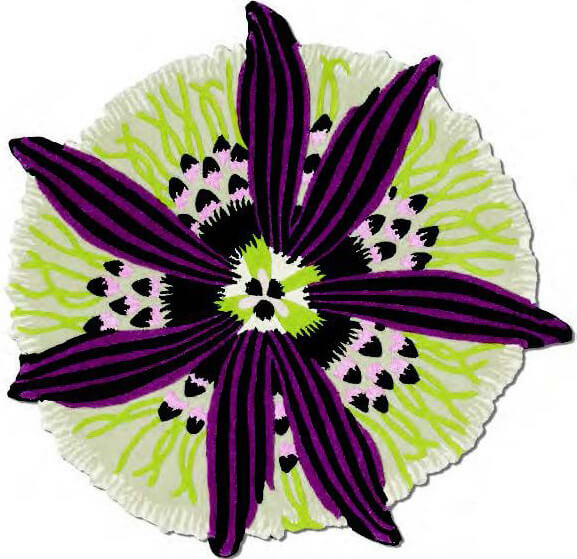Ковер в виде цветка Missoni Botanica T04 ☞ Размер: Ø 110 см
