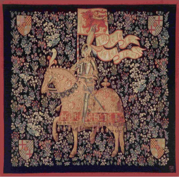 Гобелен «Рыцарь» квадратный Le chevalier ☞ Размер: 150 x 150 см