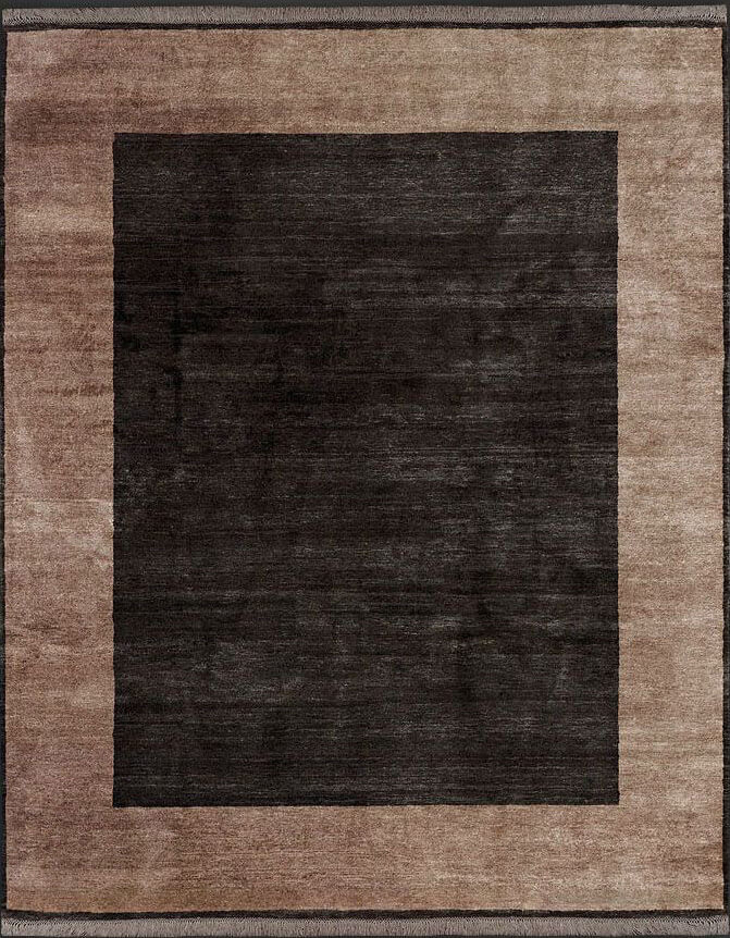 Шелковый ковер с низким ворсом Brown & Charcoal Oriana ☞ Размер: 140 x 200 см