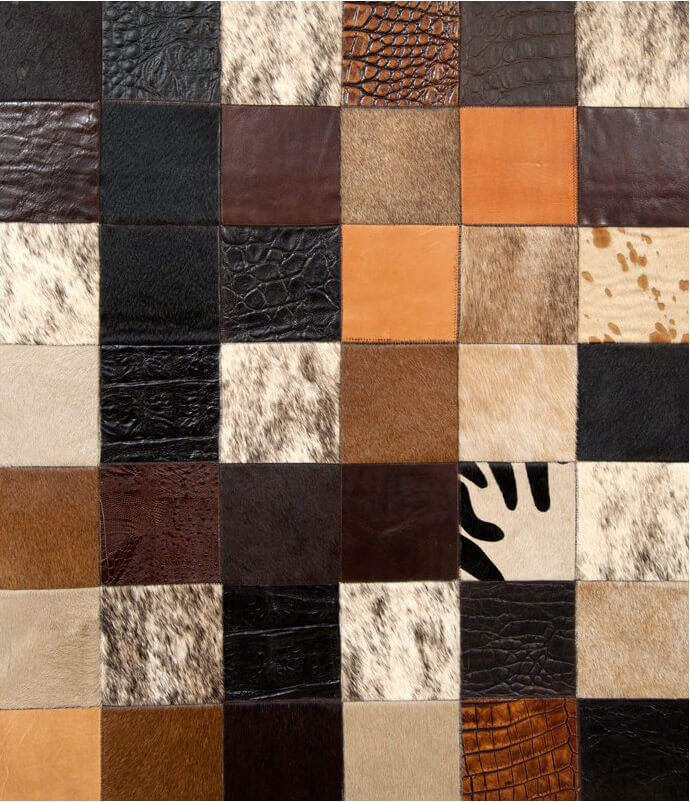Ковер из натуральной кожи и шкур Mosaic Multicolour - цвет №2