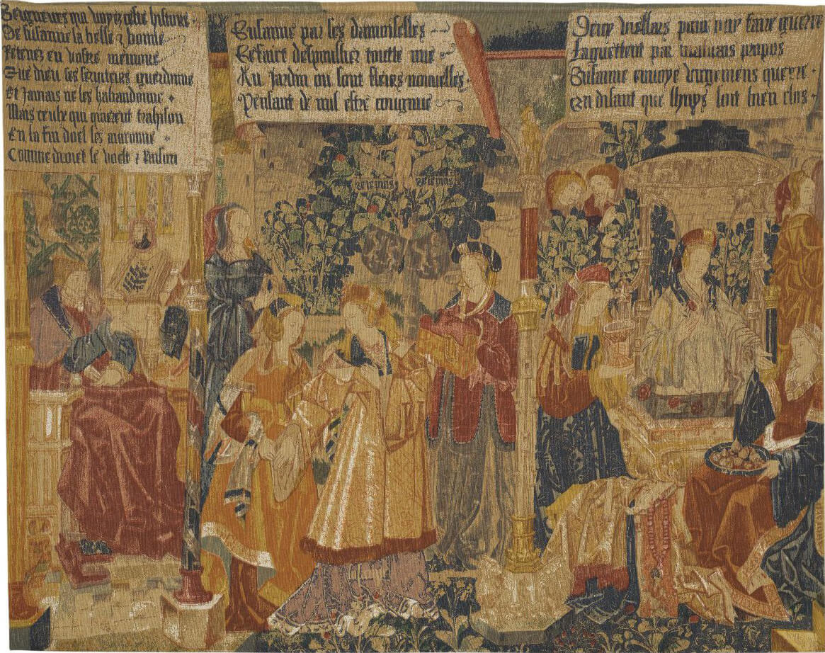 Гобелен «Библейская сцена» Suzanne Et Les Vieillards ☞ Размер: 142 x 176 см