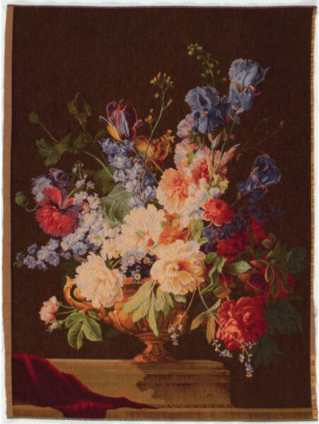 Гобелен «Букет ирисов» Bouquet Iris Fonce Background ☞ Размер: 110 x 150 см