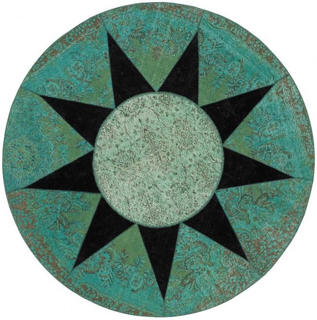 Круглый ковер из шерсти Star Black (Ø 240 cm.)