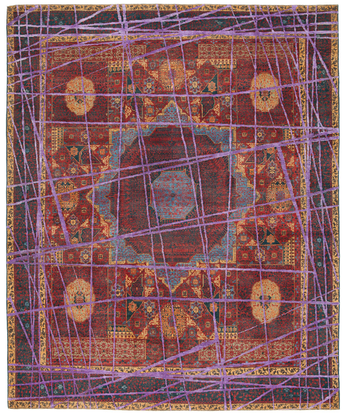 Ковер ручной работы Mamluk Columbus Wrapped пурпурный от Яна Ката