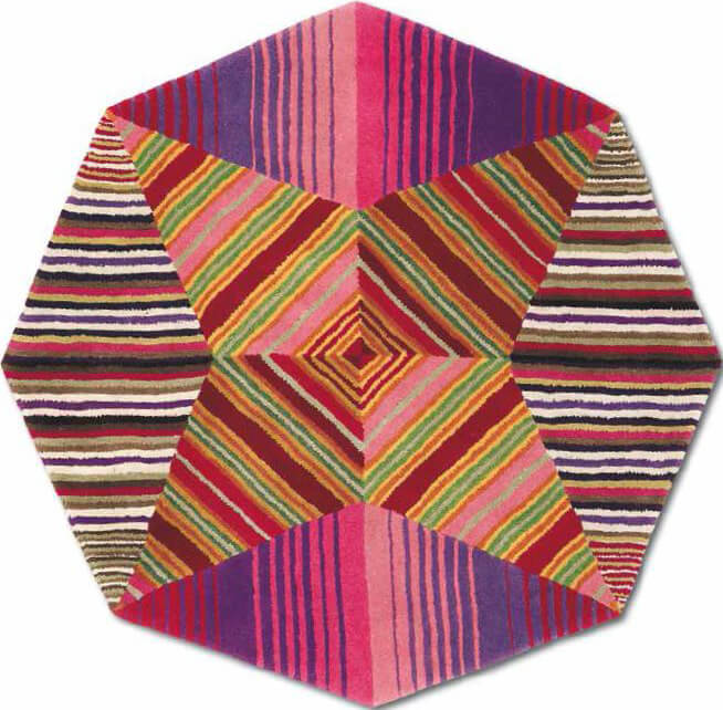 Фигурный ковер с геометрическим рисунком Missoni Nabarniz ☞ Размер: Ø 110 см