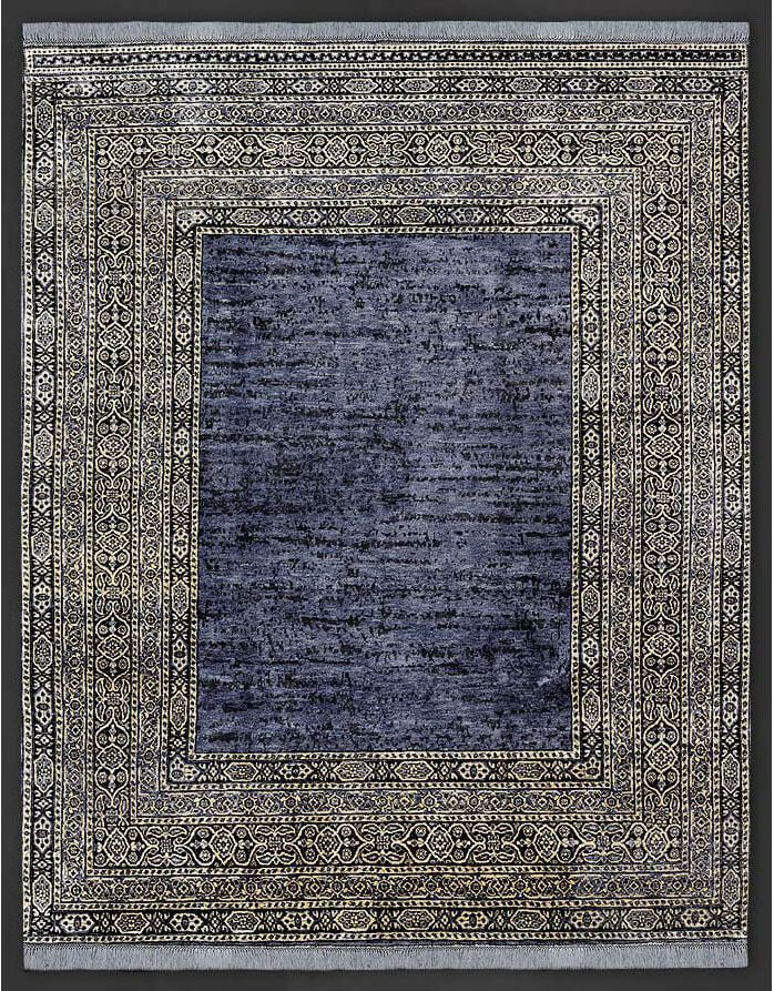 Индийский ковер из шелка Aurelia Border Col.2 ☞ Размер: 200 x 300 см