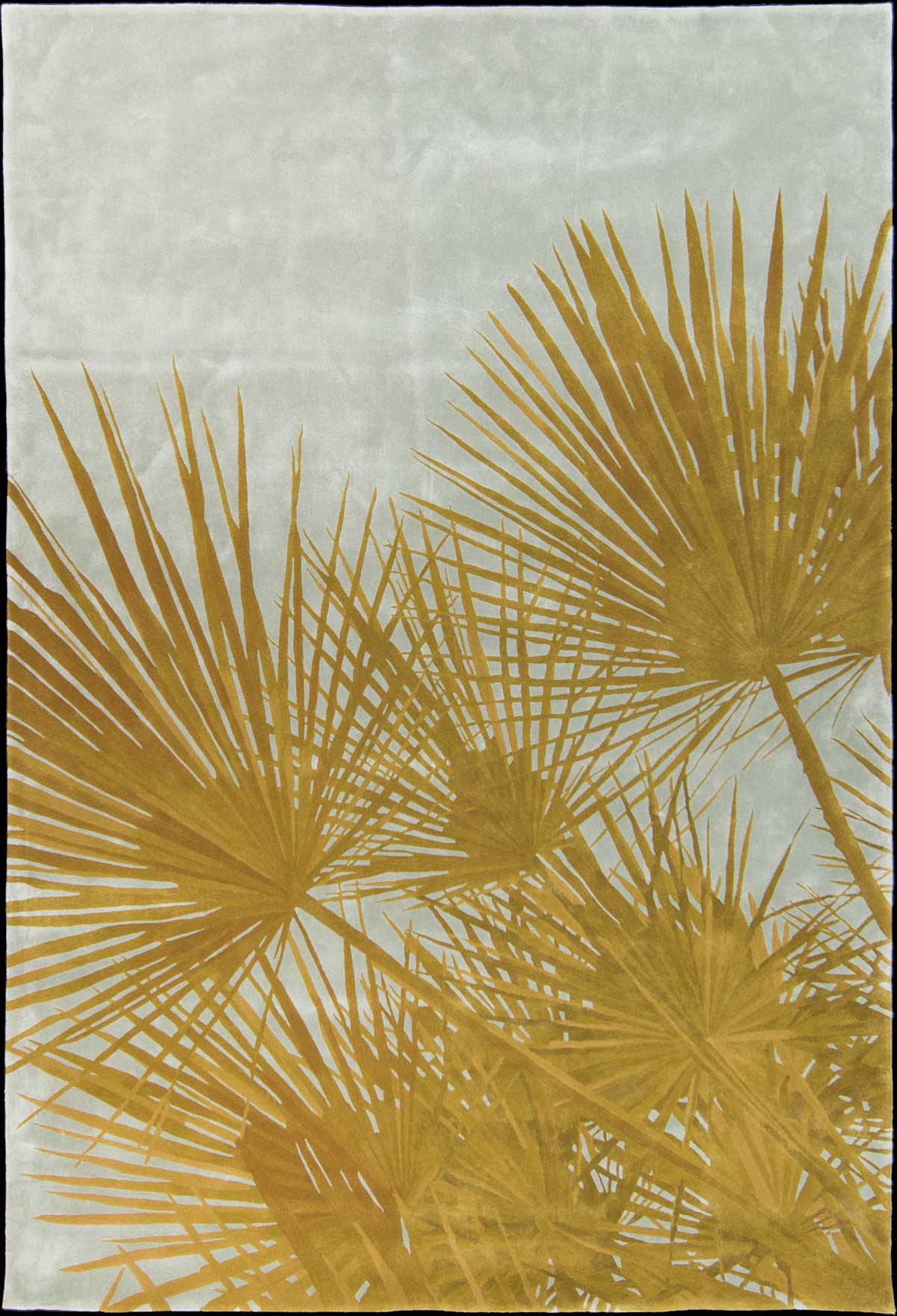 Ковер из шерсти с шелковым рисунком пальмового листа Laguna Beach