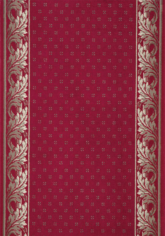 Бельгийска ковровая дорожка красная Royal Aubusson ☞ Ширина рулона: 90 см