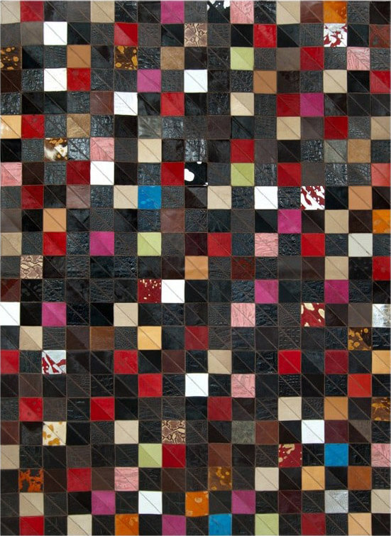 Ковер из натуральной кожи и шкур Mosaic Multicolour - цвет №4