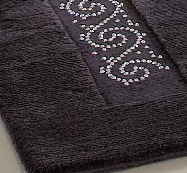 Шерстяной дизайнерский ковер с камнями Swarovski Royal Black