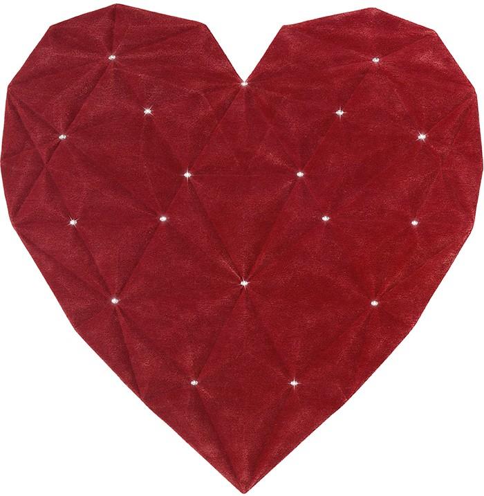Ковер с камнями Swarovski Regina Di Cuori Diamond Red 200 x 200 см