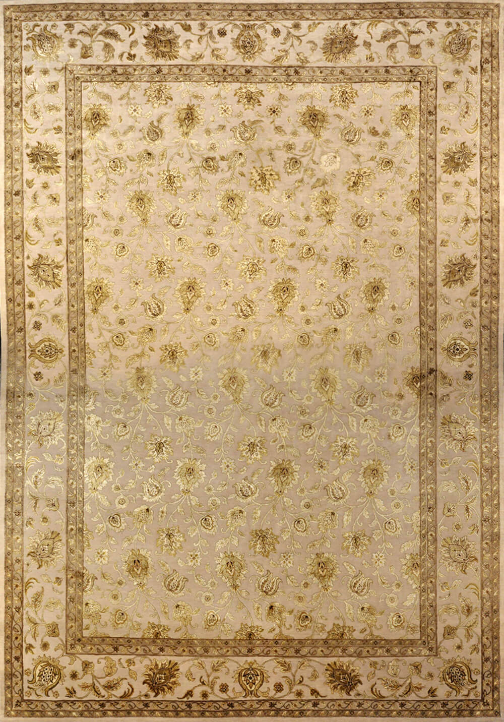 Шерстяной ковер с шелком золотистого цвета Atal