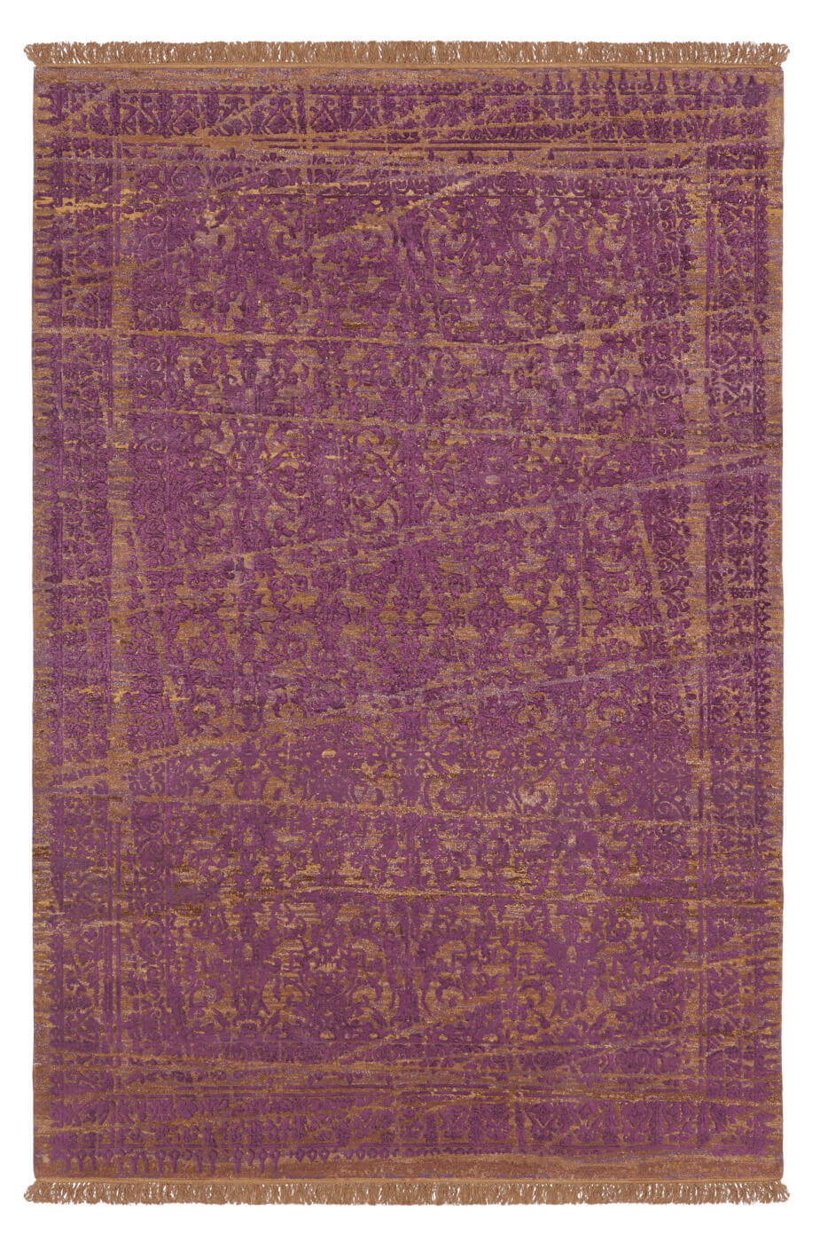 Дизайнерский ковер ручной работы Ferrara Radi Wrapped пурпурный