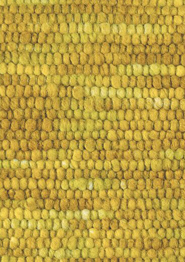 Желтый безворсовый ковер ручной работы COBRA 29406