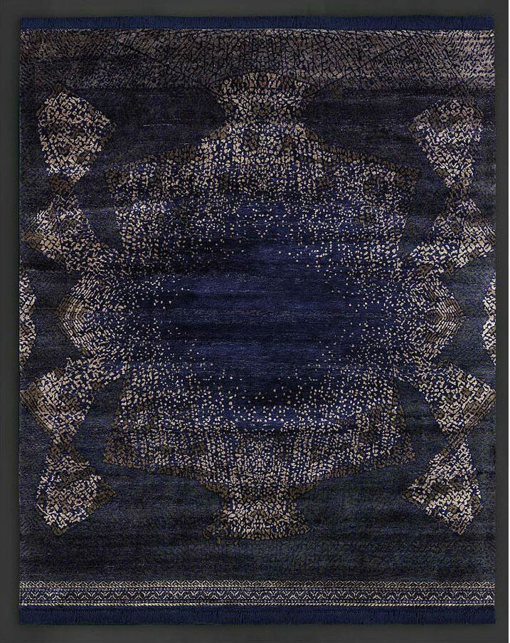 Ковер из шелка Blue Aurelia Mirror ☞ Размер: 140 x 200 см