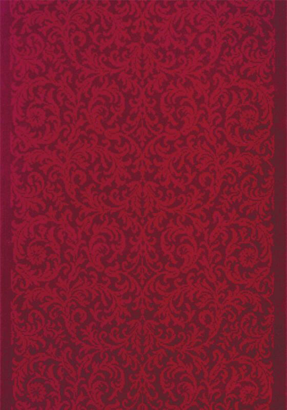 Красная ковровая дорожка шерстяная Бельгия Damask ☞ Ширина рулона: 90 см