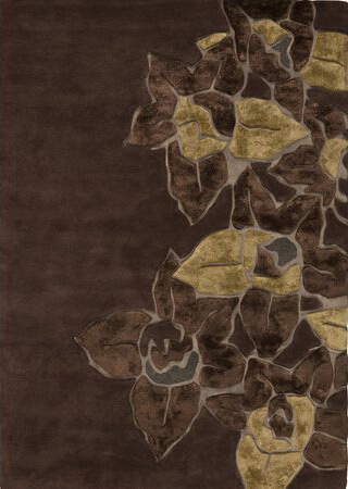 Ковер с рельефным рисунком цветка Dakota Brown ☞ Размер: 170 x 240 см