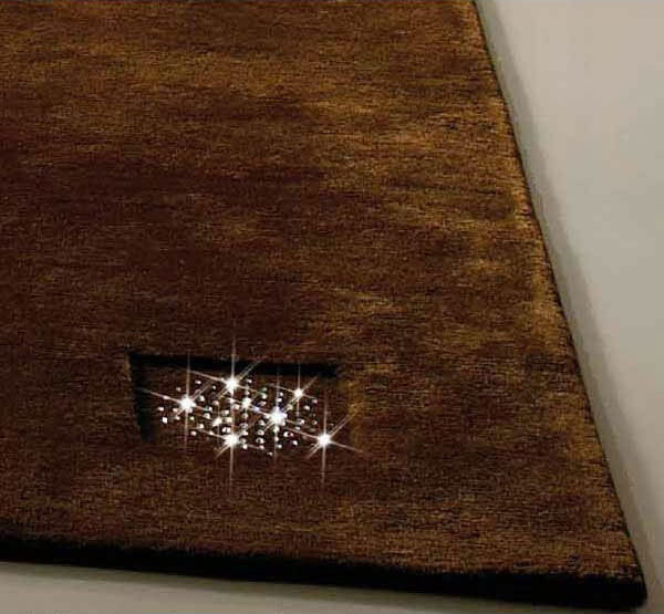 Современный ковер ручной работы с камнями Swarovski Princess Brown