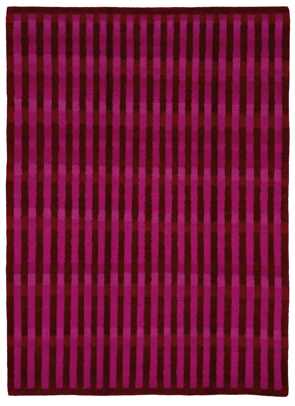 Ковер ручной работы Gamba Vertical Stripes красно розовый от Яна Ката