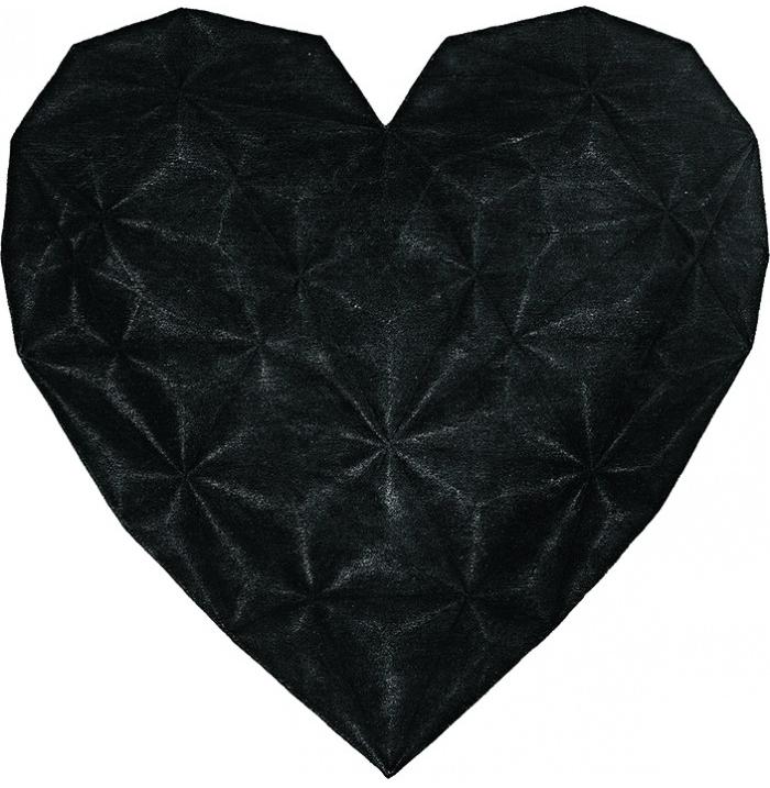 Ковер сердце Regina Di Cuori Black 200 x 200 см