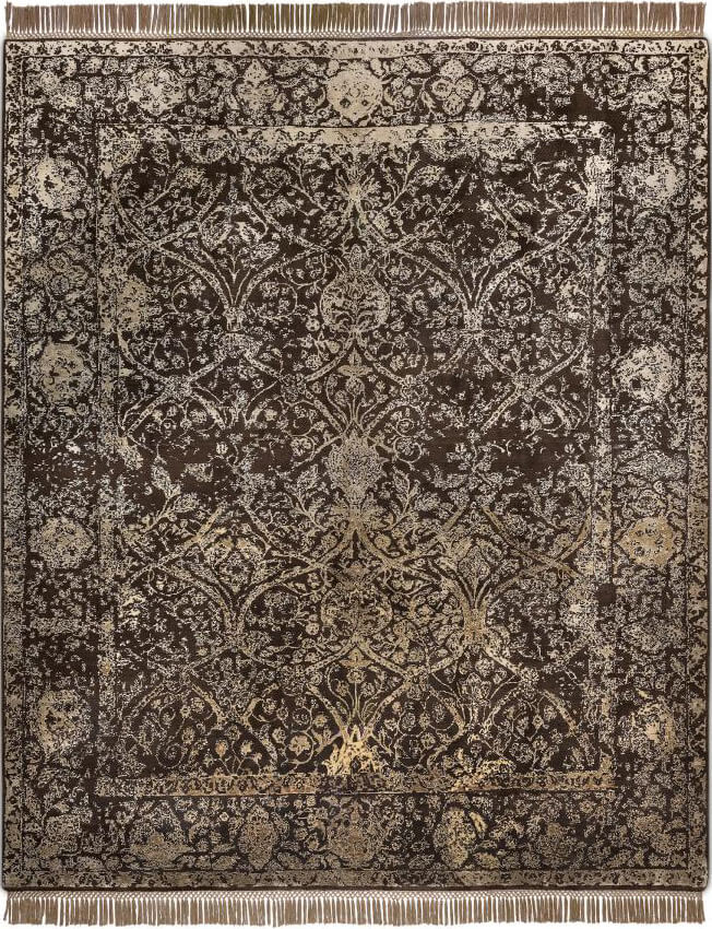 Безворсовый ковер коричневого цвета Rajasthan No.3 Natural Brown ☞ Размер: 180 x 270 см