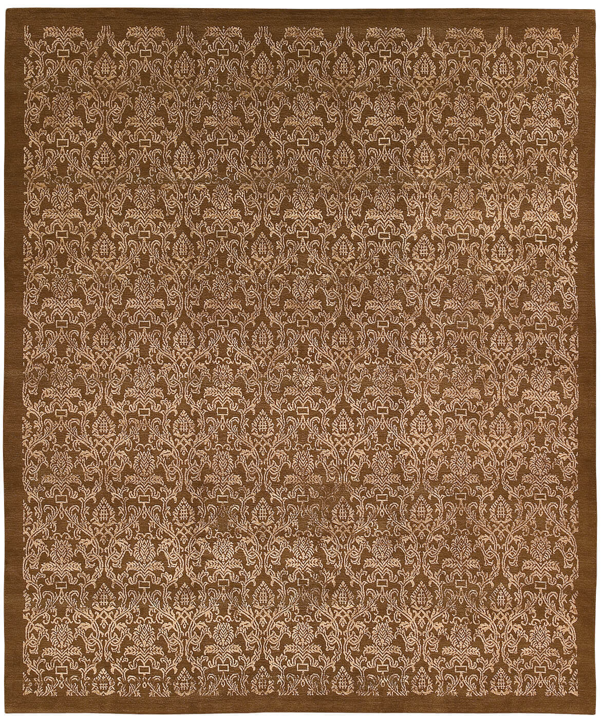 Дизайнерский ковер ручной работы Roma Border коричневый от Яна Ката